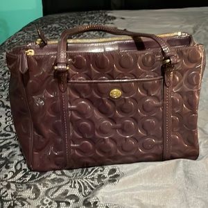 Purple patent leather coach purse , never used but not nwt
